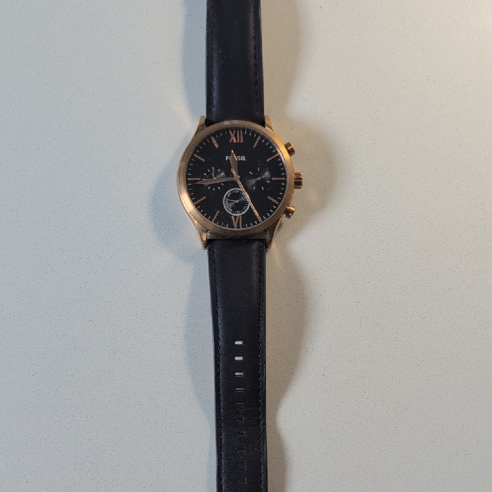 Fossil Midnight Black and Rose Gold Watch